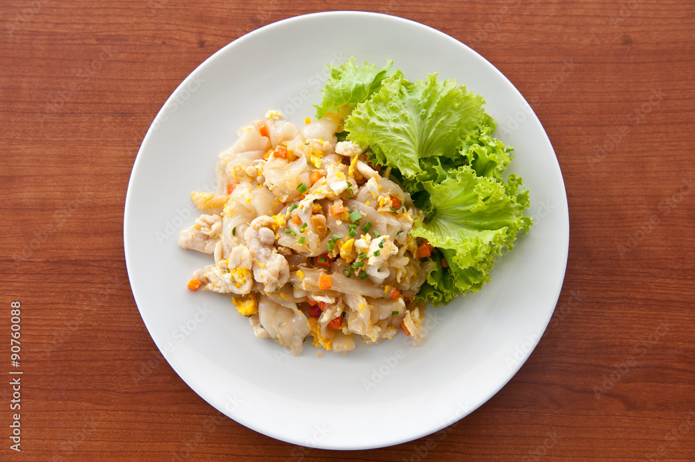 close up Fried Noodles with Chicken , asian cuisine close up Fried Noodles with Chicken , asian cuisine