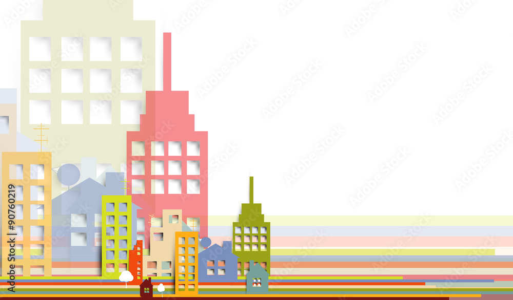 Fototapeta premium Building and real estate city illustration. Abstract background