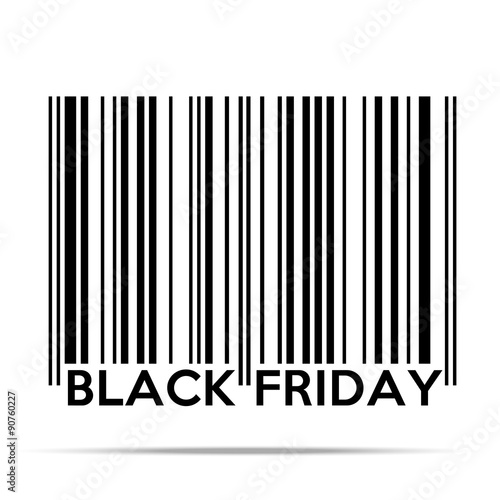 Black Friday sales tag in barcode style.