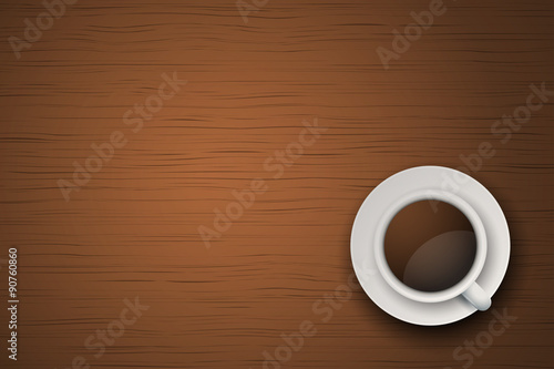 Cup of coffee or tea on the table dark wood