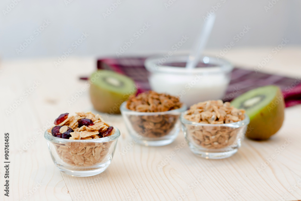 Homemade dessert delicious granola is a breakfast food and snack food consisting of rolled oats, nuts, honey. it is lightweight, high in calories. Homemade dessert delicious granola is a breakfast food and snack food consisting of rolled oats, nuts, honey. it is lightweight, high in calories.