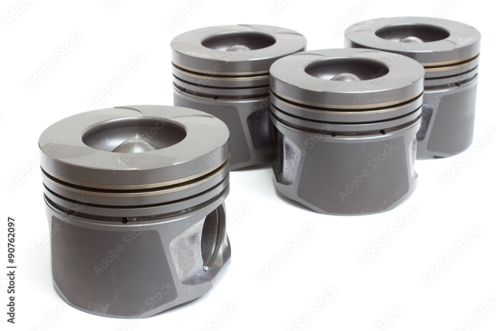 four new piston isolated on white background four new piston isolated on white background