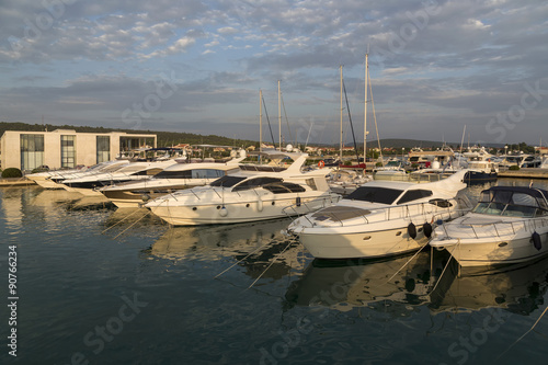 Super Yachts moored at Sukosan Harbor near Zadar, Croatia