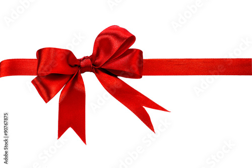 Red ribbon isolated on a white background