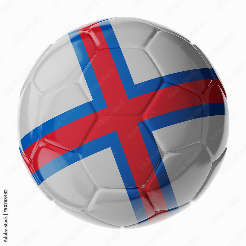 Obraz premium Soccer ball. Flag of Faroe islands