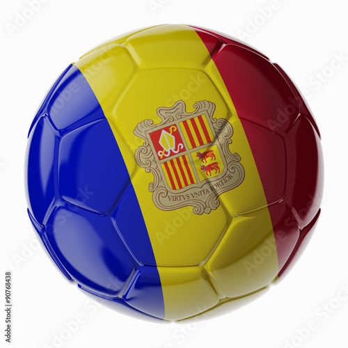 Soccer ball. Flag of Andorra