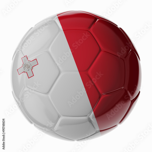 Soccer ball. Flag of Malta