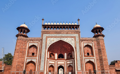 South Grand entrance gate of Taj Mahal, Agra, India photo
