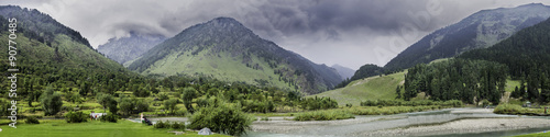 Landscape Panorama of Betaab Valley, Anantnag, Jannu and Kashmir