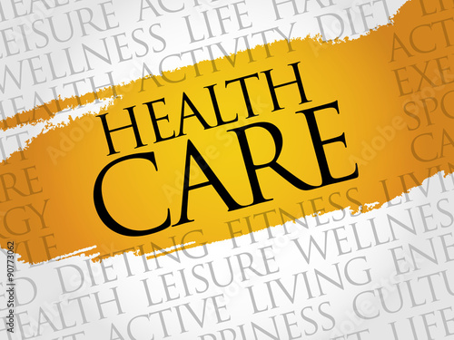 Health care word cloud, health concept