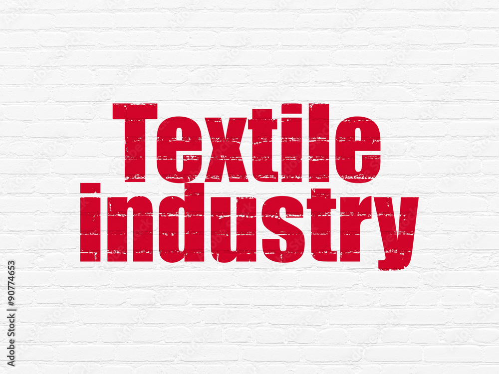 Manufacuring concept: Textile Industry on wall background