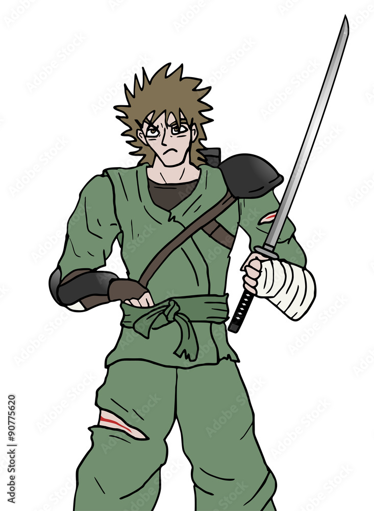 warrior with sword illustration