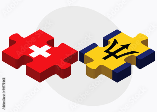 Switzerland and Barbados Flags