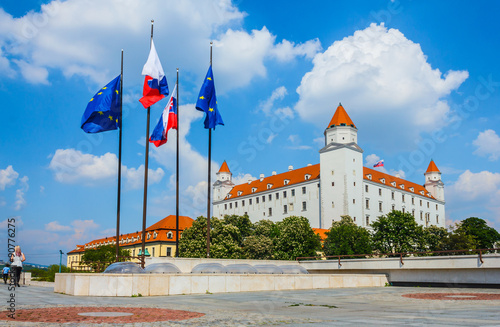 Bratislava castle on hill, Slovakia