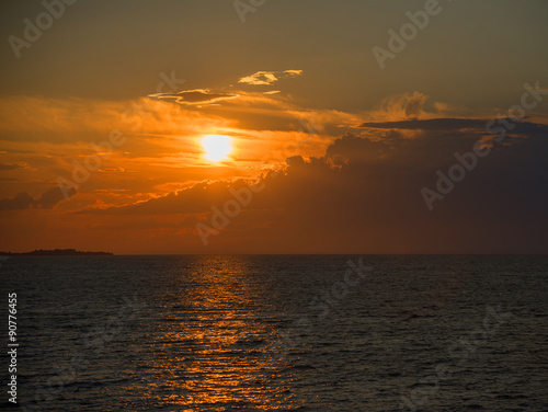 beautiful sea landscape after sunset