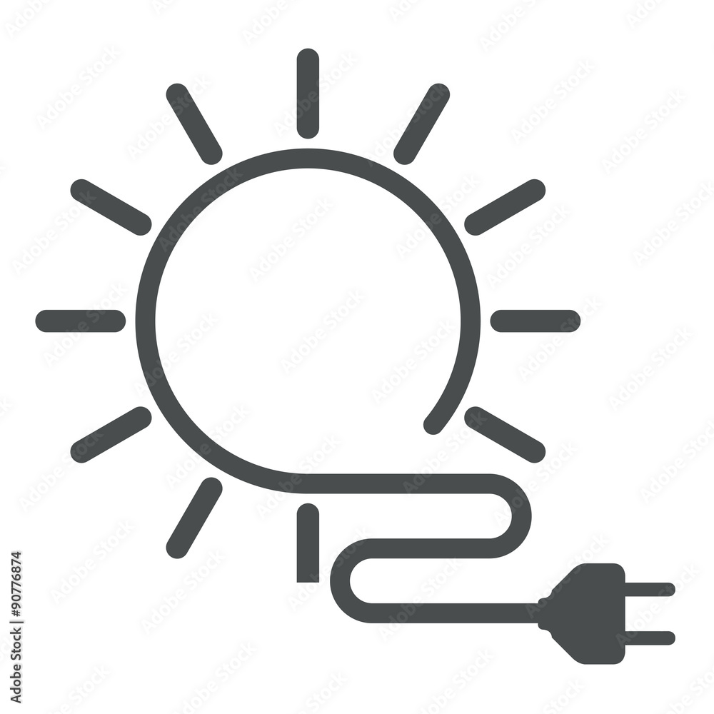 Icono aislado energia solar gris Icono aislado energia solar gris