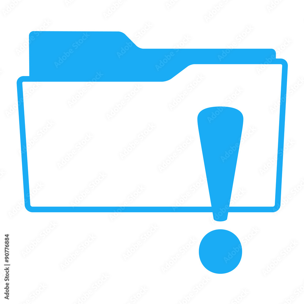 Icono aislado expediente simbolo atencion azul Icono aislado expediente simbolo atencion azul