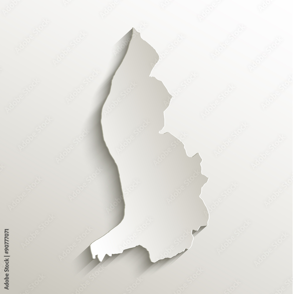 Liechtenstein map card paper 3D natural vector Liechtenstein map card paper 3D natural vector