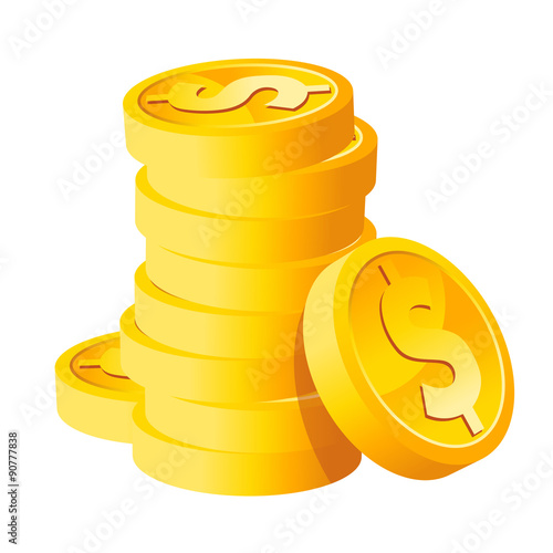 Stack of dollar gold coins