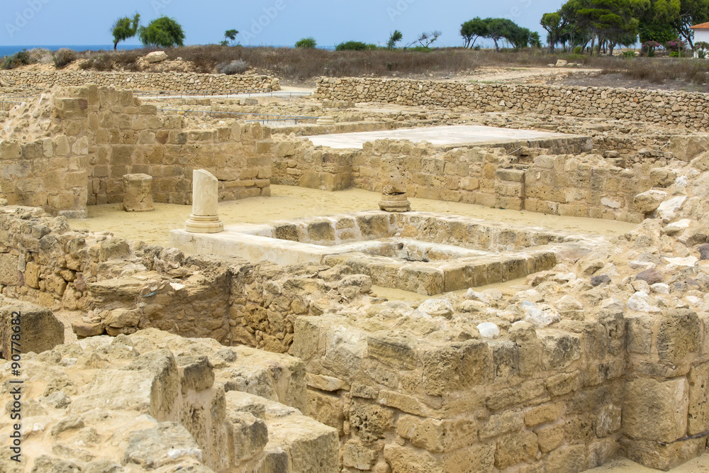 ruins of ancient Paphos on the island of Crete