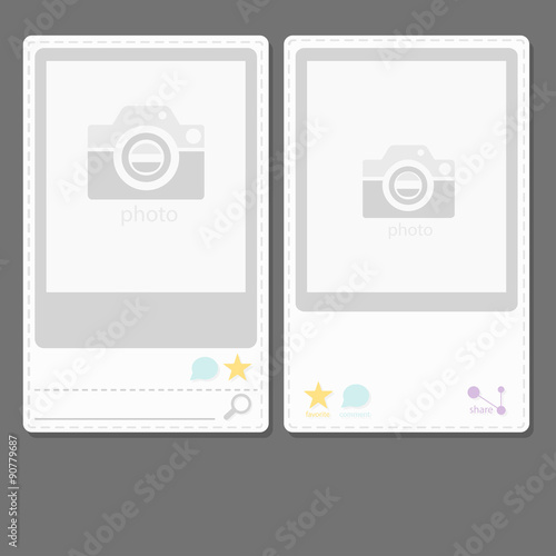 Two set of Photo gallery flat design concept