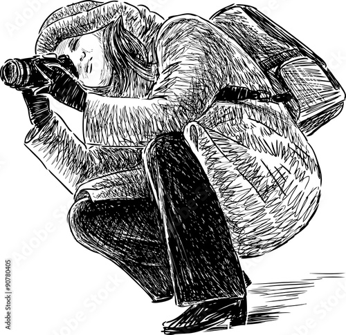 Foto woman takes picture
