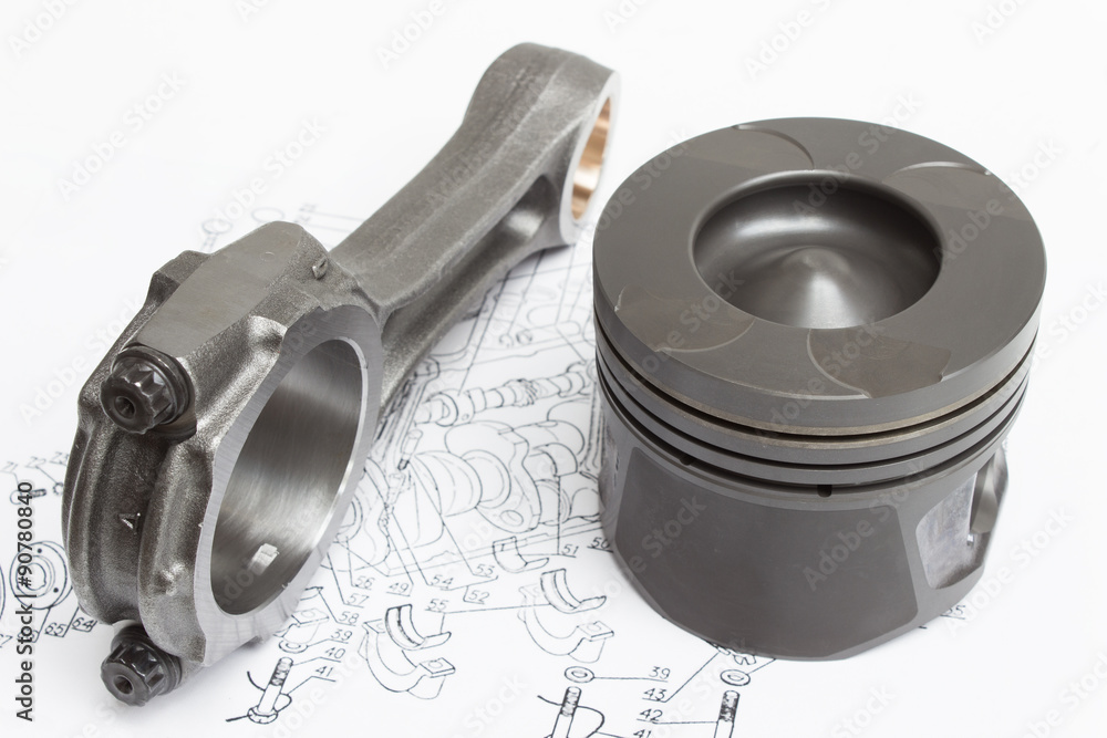 Pistons and connecting rods lie on the plane of the crank mechanism of ...