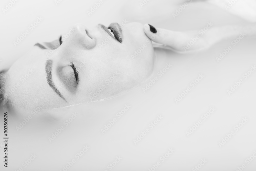 Black and white photography portrait of sexy elegant female with Black and white photography portrait of sexy elegant female with