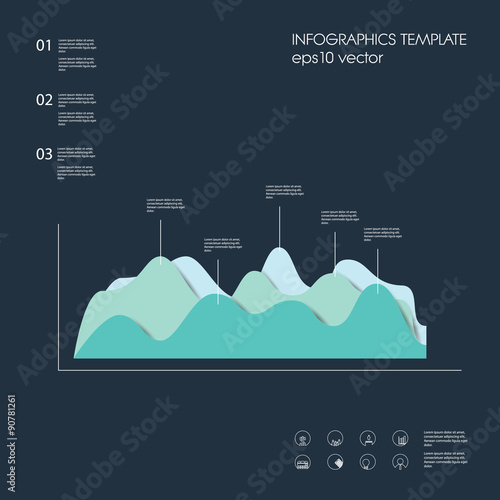 Infographics chart element. Material design graph vector