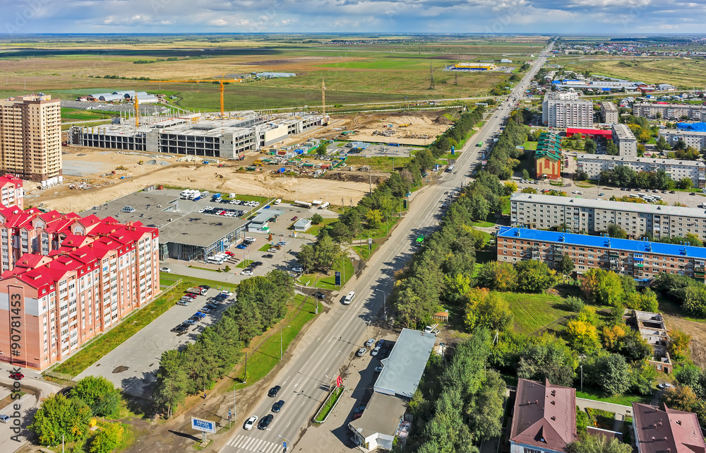 Construction of residential district in Tyumen