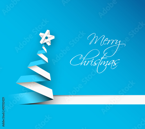 Simple vector christmas tree made from paper stripe