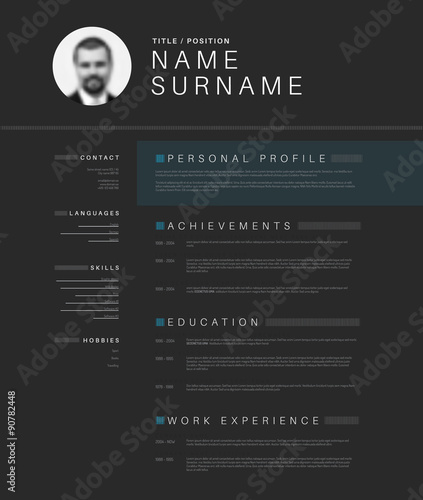 Minimalistic black cv / resume template
