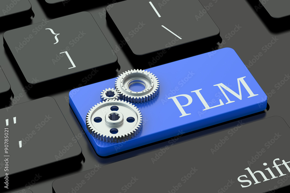 PLM concept on keyboard button PLM concept on keyboard button