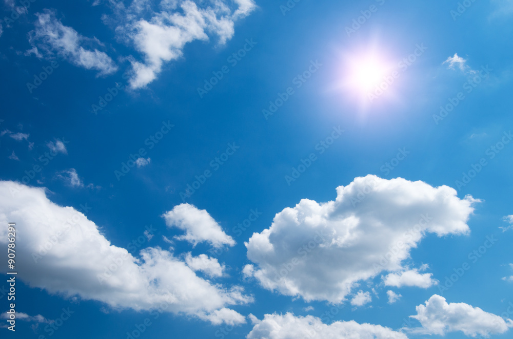 Obraz premium Blue sky and sun.