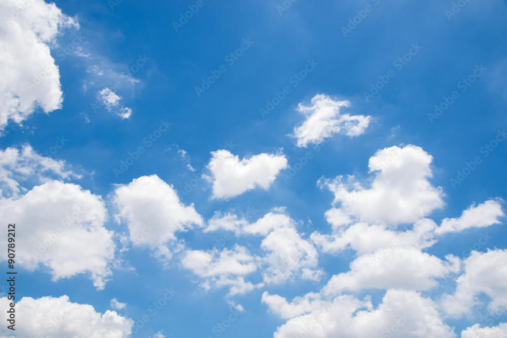 Fototapeta premium blue sky background with tiny clouds
