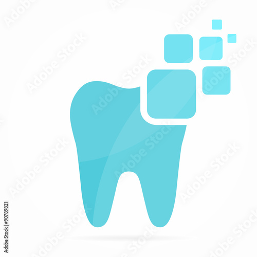 Vector digital dental  logo or icon