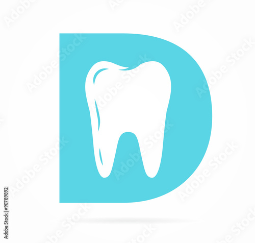 Logo combination of D letter and tooth