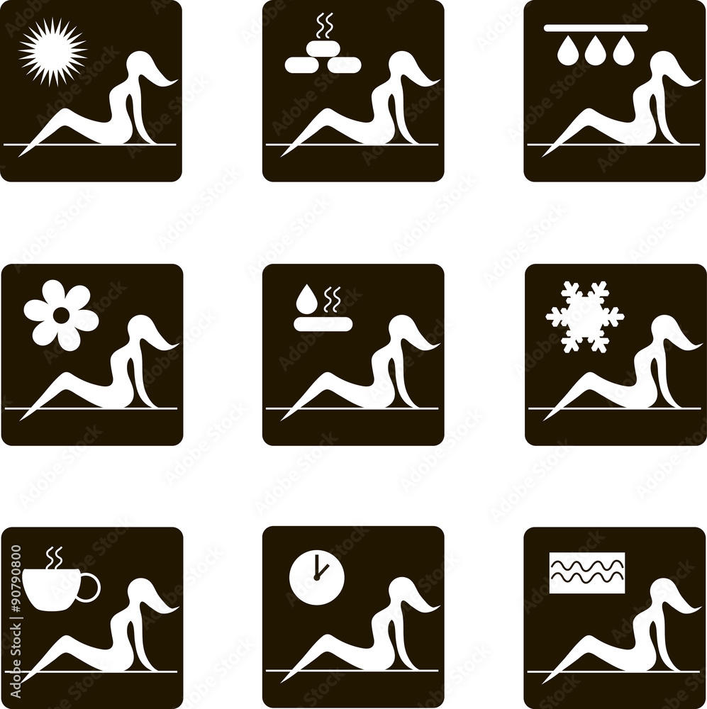 СПА иконки черно-белые