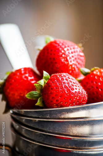 Closeup of fresh farm raised strawberries