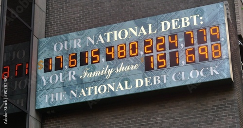 4K National Debt Clock Establishing Shot photo
