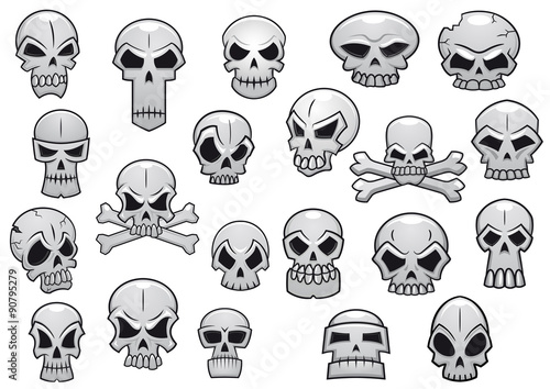 Human and evil skulls set