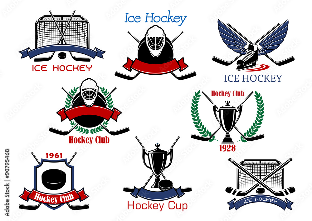Fototapeta premium Ice hockey cup heraldic emblems