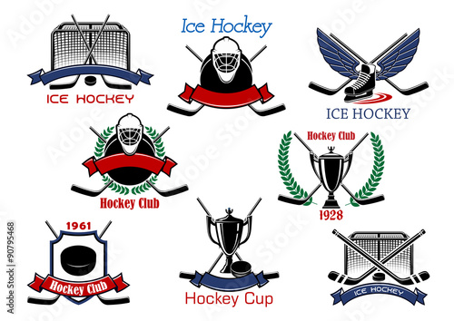 Ice hockey cup heraldic emblems