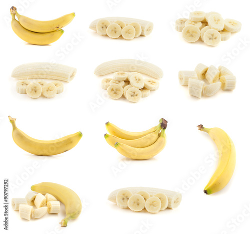 Ripe bananas set