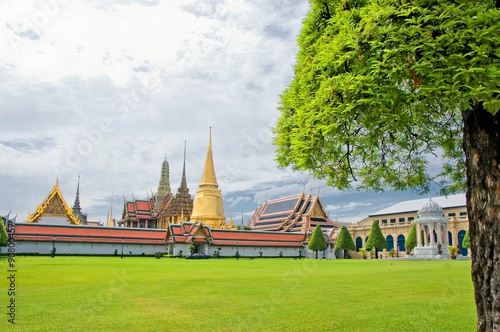 Wat Phra Kaeo  Temple of the Emerald Buddha and the home of the Thai King. Wat Phra Kaeo is one of Bangkok s most famous tourist sites and it was built in 1782 at Bangkok  Thailand.