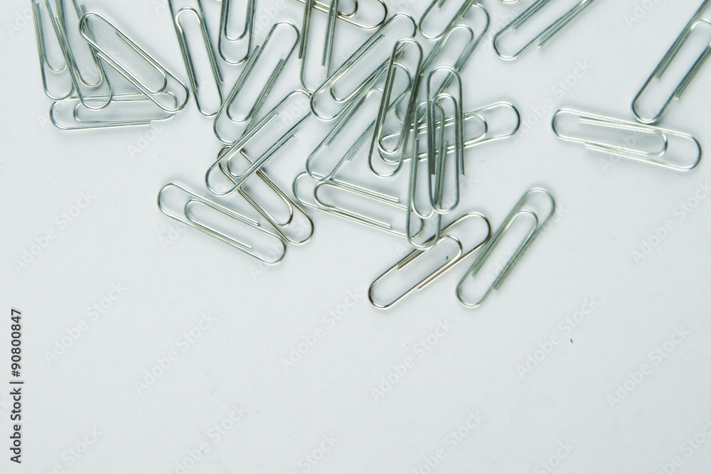 Paper Clips arranged in messy way with isolated white background for add-in Text Paper Clips arranged in messy way with isolated white background for add-in Text