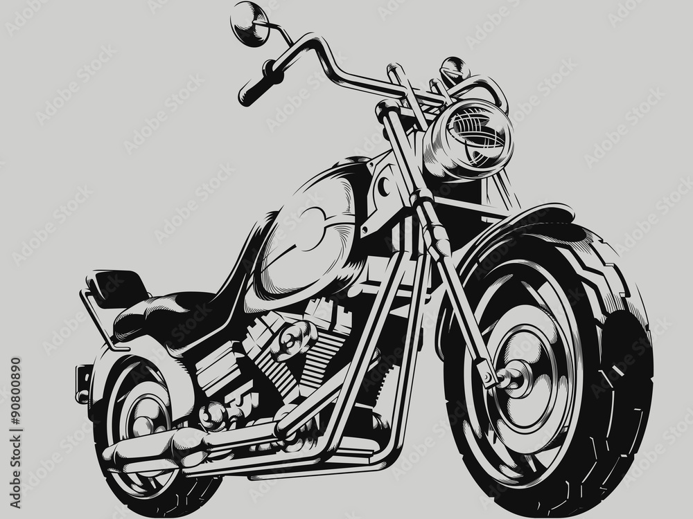 Fototapeta premium Vintage motocykl sylwetka wektor