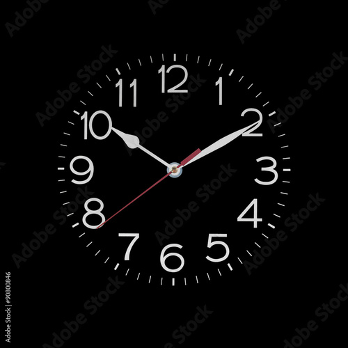 clock isolated on black