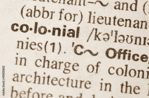 Dictionary definition of word colonial