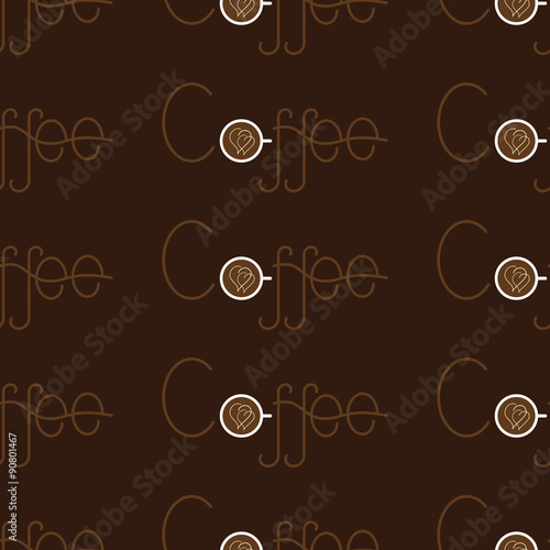 Pattern with coffee lettering